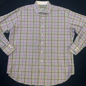 THOMAS DEAN LS All Cotton Plaid Shirt